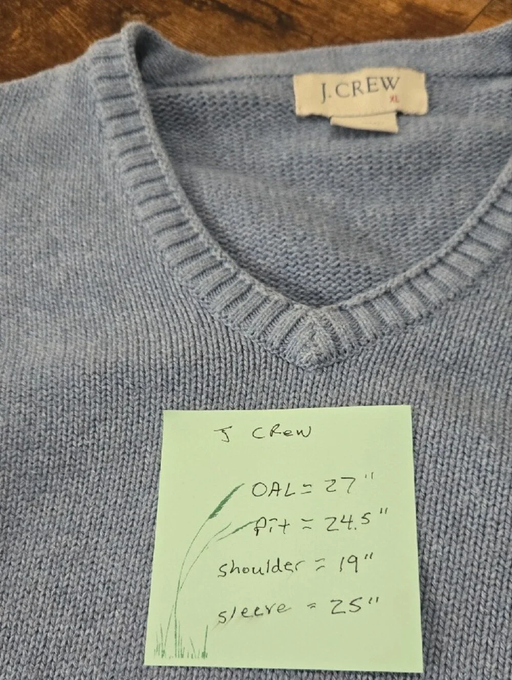 J. Crew Men's V-Neck Sweater in Slate Blue